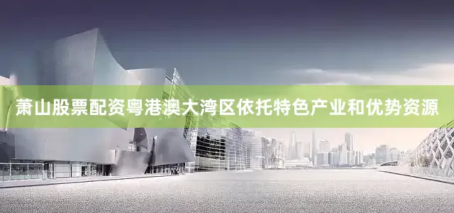 萧山股票配资粤港澳大湾区依托特色产业和优势资源