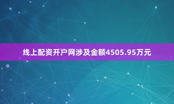 线上配资开户网涉及金额4505.95万元